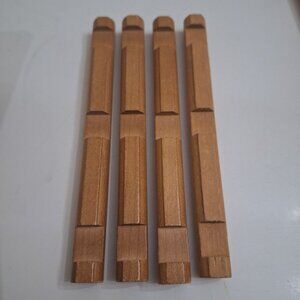 Lincoln Log Wooden Replacement Pieces 3 Notch Long Round 8 Inch Set of 4